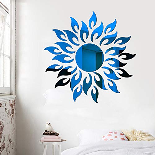 iSpchen 3D Spiegel Wandaufkleber Sonnenblume Hintergrund Spiegel Aufkleber Kunst Wanddekoration Wohnzimmer Schlafzimmer Badezimmer von iSpchen