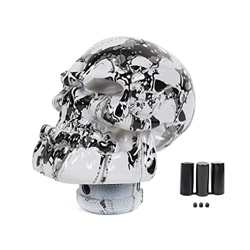 iSpchen Auto Schaltknauf Totenkopf Schalthebel Graffiti Harz Schädel Schaltknopf Personalisierte Getriebekopf Handball Universal Schalthebelknauf mit 3 Adaptern Auto Innenraum zubehör von iSpchen