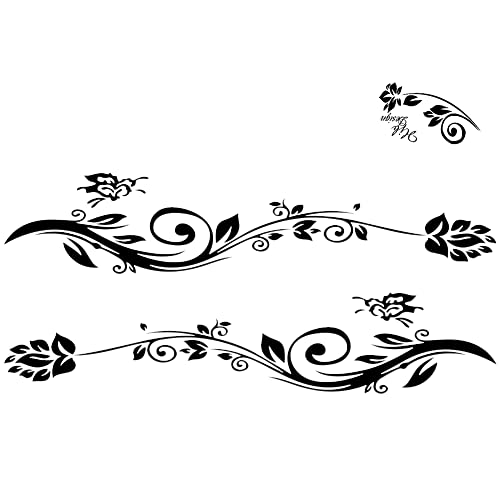 iSpchen Autoaufkleber,3 Stück Auto Seiten Körper Aufkleber Schmetterling Blumen Abziehbilder Sticker Auto Fenster Motorhaube Aufkleber Selbstklebende Vinyl Styling Dekoration Sticker Set von iSpchen