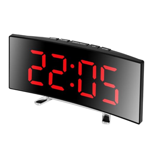iSpchen Digitaler Wecker mit großem LED-Display Wecker Reisewecker Schlummerfunktion Lichtsteuerung intelligenter Home Office Funk-Wecker autom für Schlafzimmer Wohnzimmer kreativ Rot von iSpchen