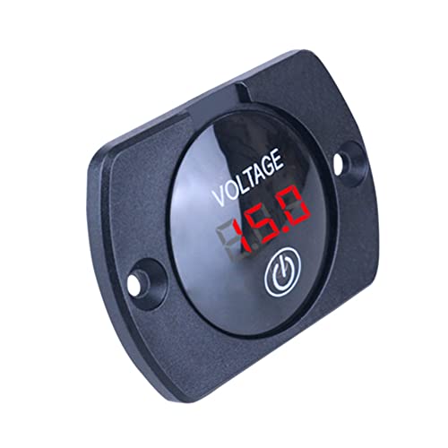 iSpchen LED Digital Voltmeter DC 12-24V Spannungsanzeige Wasserdichte Spannungsmessgerät FKZ Batterietester mit grünem Licht Screen Touch Display Panel für Auto Boot Marine Motorrad LKW Camper von iSpchen