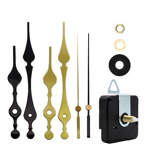 iSpchen Uhrwerk Set Batteriebetrieben Quarz-Uhrwerk-Ersatz Langer und kurzer Schaft Wanduhr-Mechanismus Motor-Ersatzteile DIY-Reparatur-Teile Lange Quarzuhr Uhrwerk Reparatur-Set #2 von iSpchen