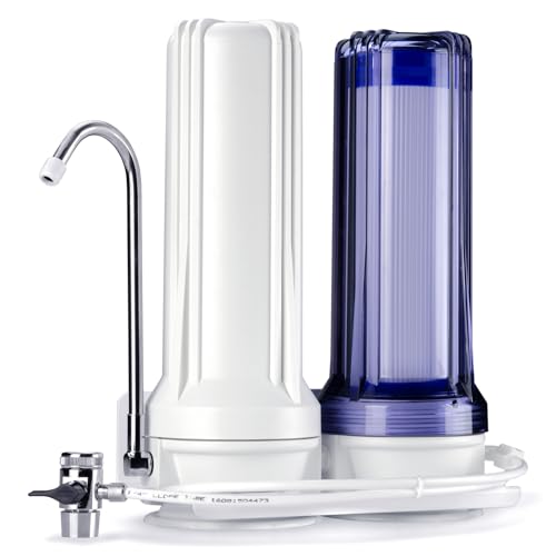iSpring CKC2 AuftischFilter Wasserfilter Filteranlage für Wasser Auftisch Filter mit 2 Stufen und Aktivkohle-Blockfiltern von iSpring