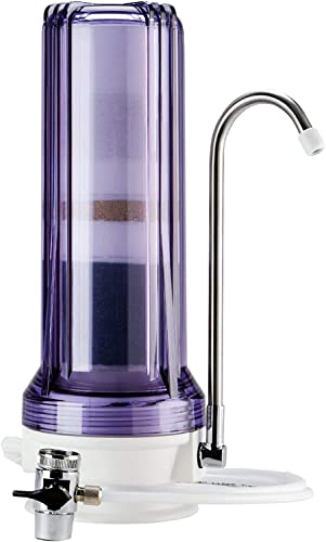 iSpring CT10-CL Aufsatzwasserfilter, mehrschichtiges Trinkwasserfiltersystem mit vielseitigem Wasserhahnadapter, reduziert Schwermetalle, schlechten Geruch und Chlor, klar von iSpring