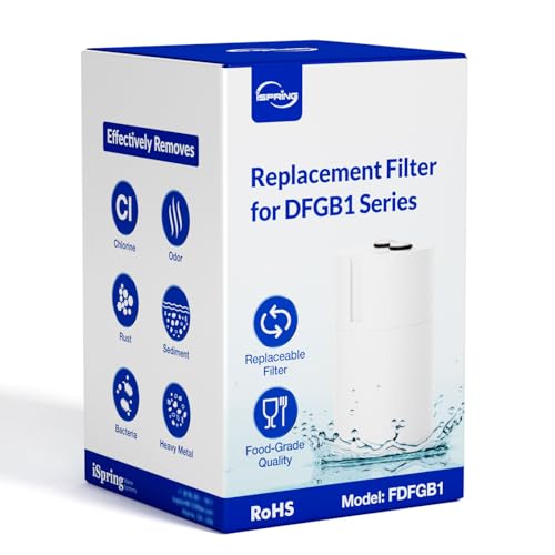 iSpring DFGB1S Wasserhahn-Wasserfilter, Aktivkohle-Wasserfiltrationssystem, Leitungswasserfilter (FDFGB1, Ersatz-Patrone) von iSpring