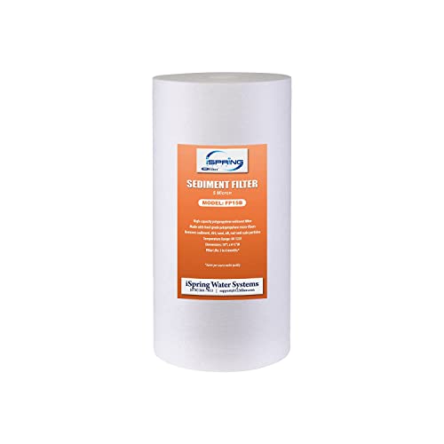 iSpring FP15B Sedimentfilter-Ersatzkartusche für Ganzhaus-Wasserfiltersysteme, hohe Kapazität 5-Mikron Premium PP, 4,5" x 10", weiß von iSpring