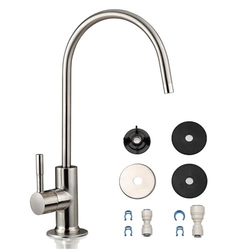 iSpring GA1-BN Umkehrosmose-Wasserhahn,Hochbelastbarer bleifreier, ohne Luftspalt, für RO Trinkwasserfiltersysteme (Gebürstetes Nickel) von iSpring