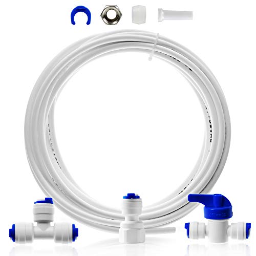 iSpring ICEK 6M Wasserschlauch Schlauchverbinder Wasserzulaufleitung Universal Anschluss Set für Umkehrosmoseanlage Trinkwasser, Side by Side Kühlschrank(1/4") von iSpring
