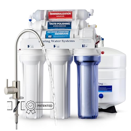 iSpring RCC7AK 6 Stufiges Umkehrosmose Trinkwasser Filtersystem, 75GPD mit Alkalien & Mineralien Filter, NSF-zertifiziert, Untertisch Umkehrosmoseanlage für Trinkwasser von iSpring