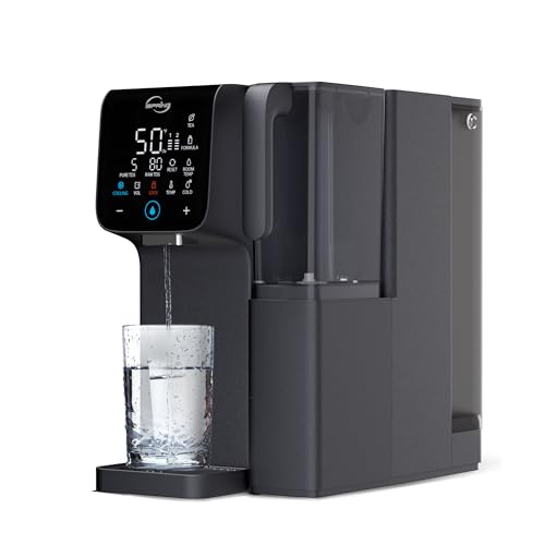 iSpring RCD100HCG-E Heißes & kaltes Auftisch Umkehrosmoseanlage mit 9 Temperatur- & 6 Spendevolumen-Optionen, TDS- & Filter-Lebensdauer-Monitor von iSpring
