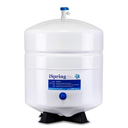iSpring T32M Umkehrosmose 3.2 G Wassertank, 12 L Wasser Container lebensmittelecht, 1/4"-Tankventil im Lieferumfang enthalten von iSpring