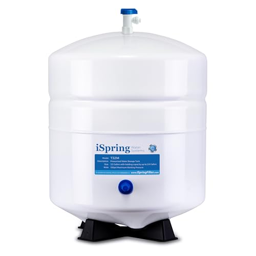 iSpring T32M Umkehrosmose 3.2 G Wassertank, 12 L Wasser Container lebensmittelecht, 1/4"-Tankventil im Lieferumfang enthalten von iSpring