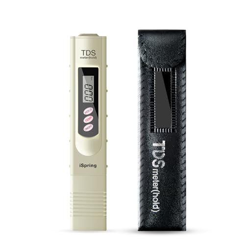 iSpring TDS Messgerät für Trinkwasser, PPM Messgerät Wasser, Wasserqualität Tester für Trinkwasser/Schwimmbad/Aquarium/Pools, Leitwertmessgerät mit hoher Genauigkeit und LCD Display von iSpring
