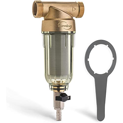 iSpring WSP-50 Rückspülfilter Wasserfilter Filter, Wiederverwendbarer Spin-Down-Sedimentwasserfilter, Vorfilter für Brunnenwasserschlauch, 50 Mikron von iSpring