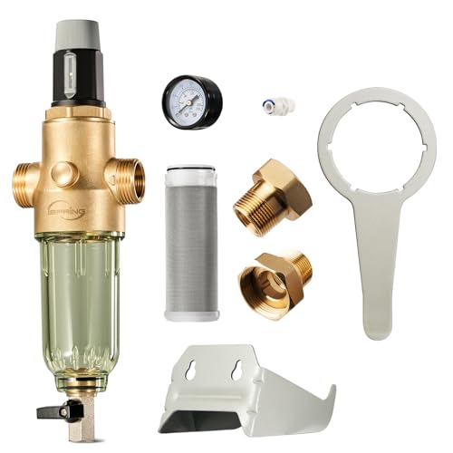 iSpring WSP50PRG Außengewinde G1" Rückspülfilter mit Druckminderer, Vorfilter mit Manometer Wasserfilter Hausanschluss, 50 Mikron iSpring WSP50PRG Außengewinde G1" Rückspülfilter mit Druckminderer, Vorfilter mit Manometer Wasserfilter Hausanschluss, 50 Mikron von iSpring