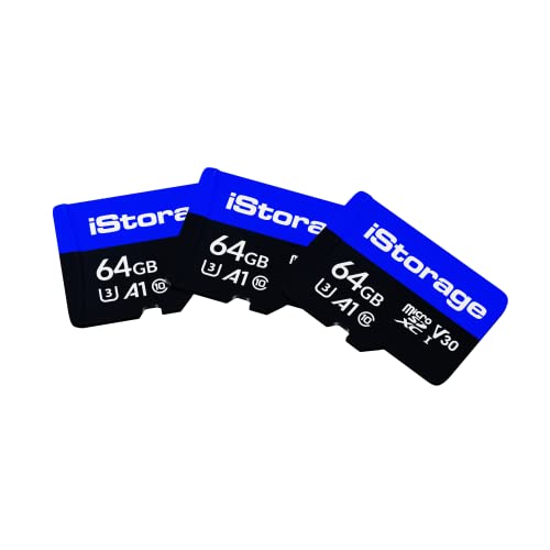 3 Pack iStorage microSD Card 64GB, Encrypt Data stored on iStorage microSD Cards Using datAshur SD USB Flash Drive, Compatible with datAshur SD Drives only von iStorage