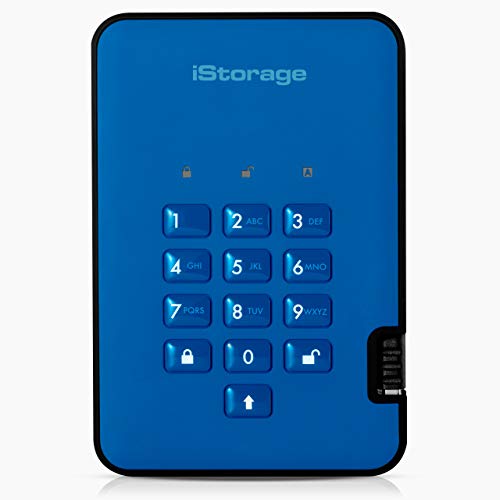 iStorage diskAshur2 HDD 5TB Blau - Sichere tragbare Festplatte - Passwortgeschützt - Staub- und wasserdicht - Hardware-Verschlüsselung iStorage diskAshur2 HDD 5TB Blau - Sichere tragbare Festplatte - Passwortgeschützt - Staub- und wasserdicht - Hardware-Verschlüsselung von iStorage