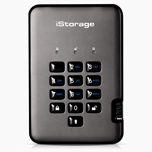 iStorage diskAshur PRO2 SSD 128 GB - Sicheres Solid-State-Laufwerk - FIPS-Stufe 2 - Passwortgeschützt - Staub-/wasserbeständig von iStorage