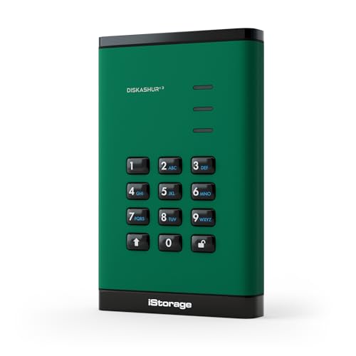 iStorage diskAshur3 HDD 1TB Green Sichere tragbare Festplatte Passwortschutz Staubdicht Wasserdicht Hardwareverschlüsselung iStorage diskAshur3 HDD 1TB Green Sichere tragbare Festplatte Passwortschutz Staubdicht Wasserdicht Hardwareverschlüsselung von iStorage