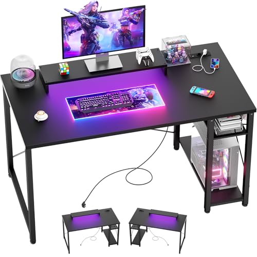 iSunirm Gaming Tisch mit Steckdosen,100x50x75 cm Schreibtisch,Computertisch mit RGB LED Beleuchtung,Büroschreibtisch für Studium,Spielen,Arbeiten,Homeoffice,Schwarz iSunirm Gaming Tisch mit Steckdosen,100x50x75 cm Schreibtisch,Computertisch mit RGB LED Beleuchtung,Büroschreibtisch für Studium,Spielen,Arbeiten,Homeoffice,Schwarz von iSunirm