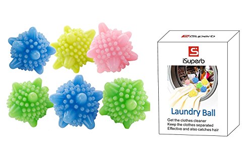 iSuperb 8 Stück Eco Wäscherei Ball Solid Bunte Maschine Waschen Ball Kunststoff Trockner Bälle von iSuperb