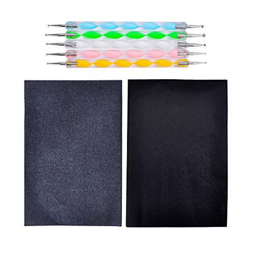 iSuperb 100pcs Carbon Transferpapier Blätter Carbon Papier 5 Pcs Embossing Stylus Kohlepapier Pauspapier für Holz Papier Segeltuch (33 * 23CM 200pcs) von iSuperb