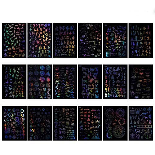 iSuperb 25 Blatt Kreative Harz Aufkleber Epoxidharz Form Füllstoffe Material Kristall Resin Stickers für DIY Schmuck Scrapbooking Handwerk (18 Motiven) von iSuperb