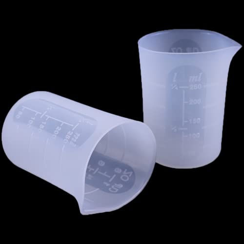 iSuperb Messbecher Set 2 Stück Measuring Cups, Messbecher 250ml Silikon Mit Hitzebeständige Präzisions Messbecher Litermaß,für Labor Küche Öl Messbecher Küche von iSuperb