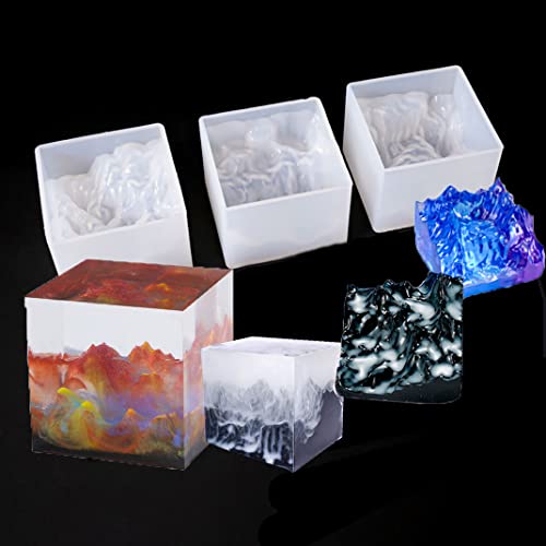 iSuperb 3 Stück Harzformen Berggipfel Gebrochener Gießformen Silikon Formen Resin Molds DIY Micro Landschaft Dekorieren Handwerk von iSuperb
