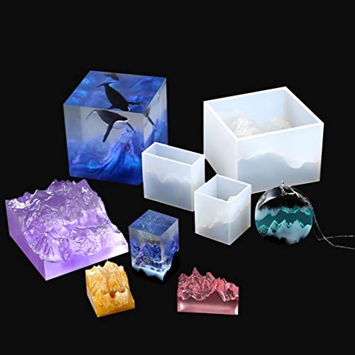 iSuperb 3 Stück Silikonform Epoxidharz Gießformen Schnee Berg Resin Formen DIY Schmuck Micro Landschaft Dekorieren Handwerk von iSuperb