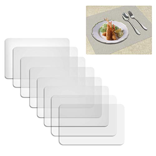 iSuperb 8PCS Klare Tischsets Kunststoff rutschfest Abwaschbar Tischmatten Hitzebeständig Tischsets für Küche Speisetisch von iSuperb