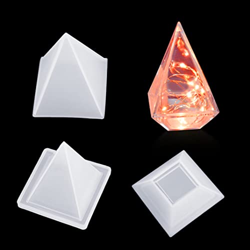 iSuperb Epoxidharz Silikonform Pyramide Schachtel Resin Form Schale mit Deckel Resin Mold Schmuckbox Aufbewahrungsbox von Schmuck für DIY Handwerk von iSuperb