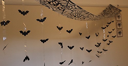 iTP Halloween 3 m Fledermaus-Angriffsfolie, Deckendekoration, 3 m x 30 cm, schwarz, 19,6 x 39,4 x 2 cm von ITP