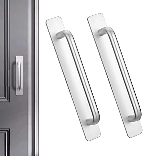 iTYOOS 2 Stück Selbstklebender Griff Selbstklebende Möbelgriffe Aluminium Schrankgriffe Ohne Bohren Griff für Küchenschränke von iTYOOS