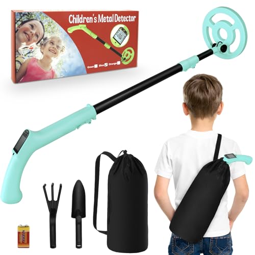 Metalldetektor Kinder, iTayga Verstellbarer Kinder-Metalldetektor (24"-35"), hochpräziser, professioneller, wasserdichter, Faltbarer Metalldetektor mit Spule, sehr leicht (nur 0,88 Pfund), Blau von iTayga