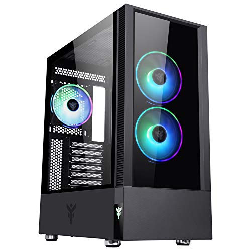 Itek, VERTIBRA Q210 - Gehäuse PC Gaming Middle Tower ATX, 3 x 12 cm Lüfter, RGB Addressable Funkfernbedienung, 2xUSB3, Side Panel Temp Glass (Seite aus gehärtetem Glas), schwarz, ITGCAVQ210 von iTek