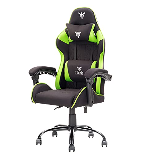 iTek Gaming Chair Rhombus FF10, Gewebe, Schwarz – Grün, Normale iTek Gaming Chair Rhombus FF10, Gewebe, Schwarz – Grün, Normale von iTek