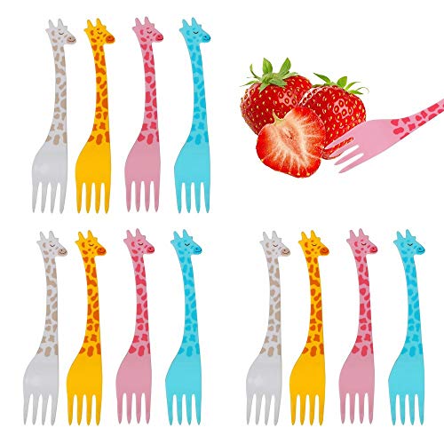 iTimo Cartoon Giraffe Form Fruchtgabel, Salat Snack Gabeln, 12er-Set von iTimo