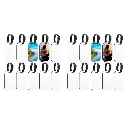 iToQ 20 Stück Sublimationsdruck Gepäckanhänger Reisetaschen-Gepäckanhänger mit Gurt doppelseitiges Kofferetikett von iToQ