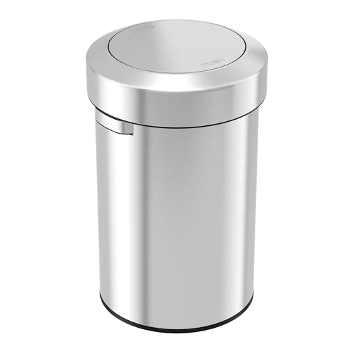 iTouchless Titan-Mülltonne, Schwingdeckel, Edelstahl, selbstbalancierend, Klappdeckel, Silberne 17 Gallonen Schaukel offen, 17 Gallon Color Name: Stainless Steel, Swing Top von iTouchless