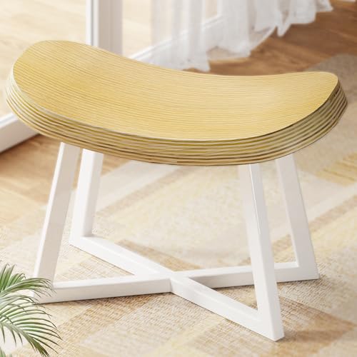 iTsst Holzhocker, Fußstütze, Fußhocker unter dem Schreibtisch, Schuhsitz, Tritthocker, kleine Sitzbank, Fußhocker für Wohnzimmer, Küche, Couch, Eingangsbereich von iTsst