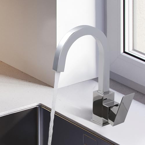 iVIGA Wasserhahn Küche, 360° schwenkbar Hochdruck Küchenarmatur aus Edelstahl Armatur Waschbecken für Küche Wohnmobil Badezimmer Chrome von iVIGA