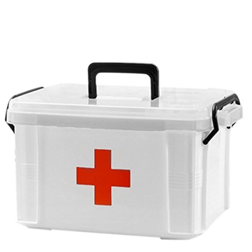 iVansa Medizinbox Abschließbar mit Getrennten Fächer Medikamentenbox Aufbewahrungsbox Medikamente Aufbewahrung mit Griff für Küche Schlafzimmer - 34 x 25 x 19cm von iVansa