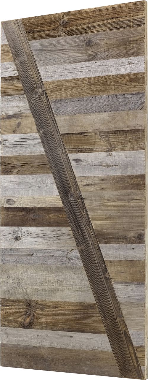 Schiebetür Scheune Altholz 200 x 90 x 4,2 cm braun-grau von iWerk