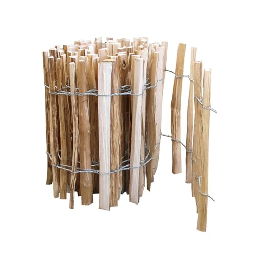 iWerk® – Staketenzaun 60 × 300 cm gerollt – Lattenabstand 7-8 cm | Haselnusszaun zum Stecken für Beeteinfassung & Teichumrandung | Natürliche Deko für den Garten | Holzzaun extra witterungsbeständig von iWerk