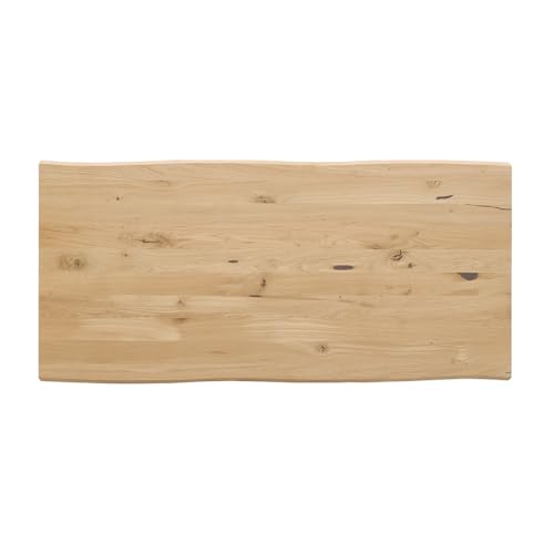 iWerk® – Tischplatte aus Eiche 145 x 70 cm | Massiv & Rustikal | Echtholz-Tischplatte für individuelle Zwecke – geeignet als Schreibtisch oder Esstisch | DIY-Tisch (Kante Live Edge) von iWerk