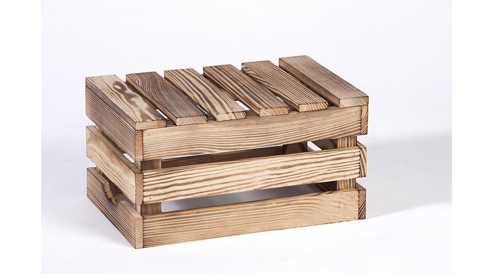 iWerk Aufbewahrungsbox iWerk Holzkiste Geflammt S 34 x 23 x 18 cm von iWerk