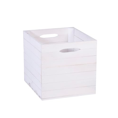 iWerk Box „Kalli“, Größe L – große Aufbewahrungsbox aus Echtholz – Holzdeko (weiß) von iWerk
