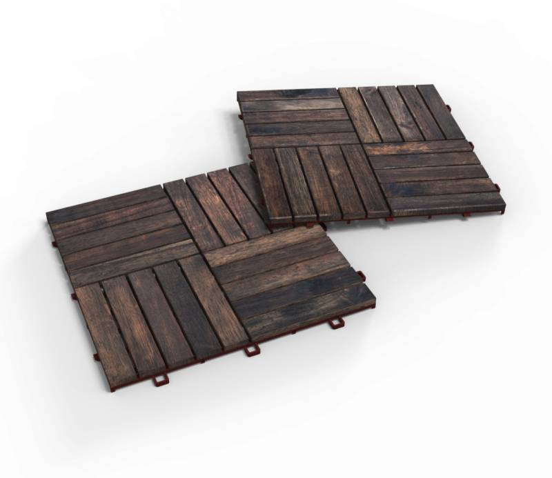 iWerk Holzfliese Akazie Espresso 30 x 30 x 1,5 cm 10 Stück von iWerk