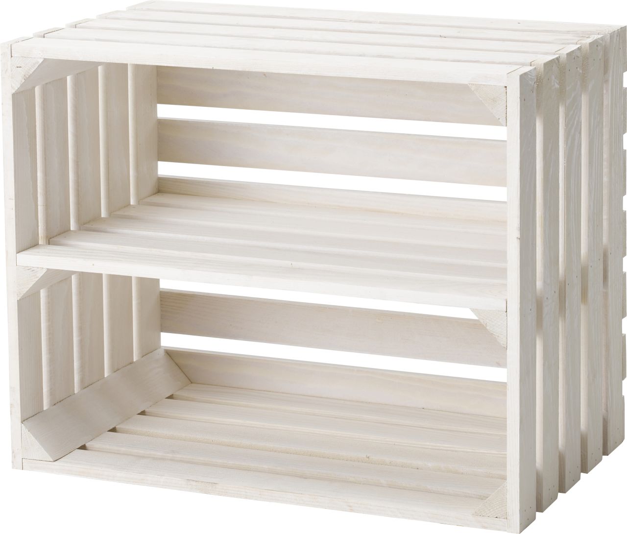 iWerk Holzkiste mit langem Mittelbrett weiß 50 x 40 x 30 cm von iWerk
